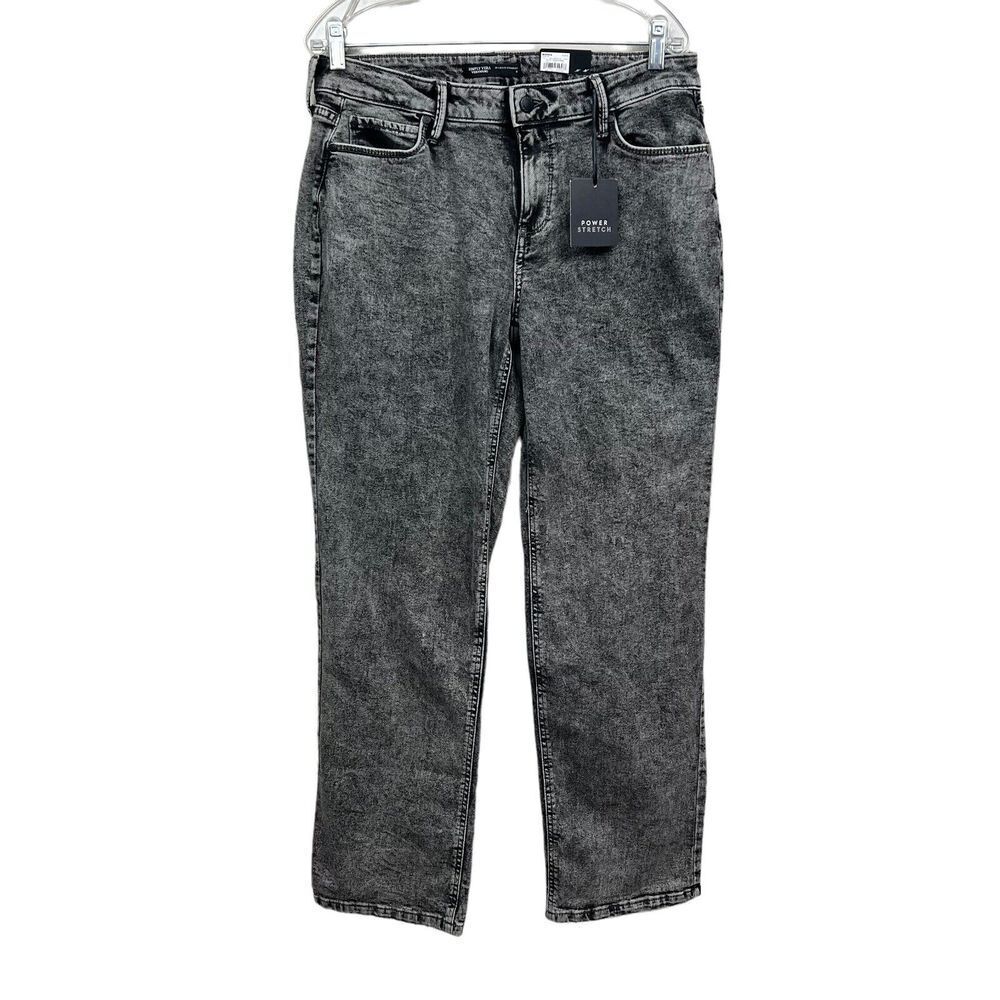 Simply Vera Vera Wang Womens Los Feliz Jeans Straight Leg Stretch Black Wash 8*